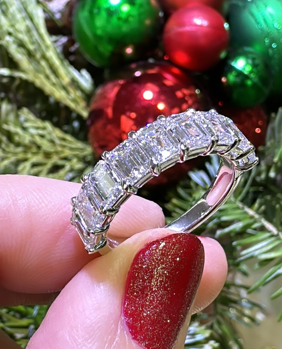 EmeraldCut Lab Diamond Halfway Eternity Ring 3.01ct tw HANIKEN