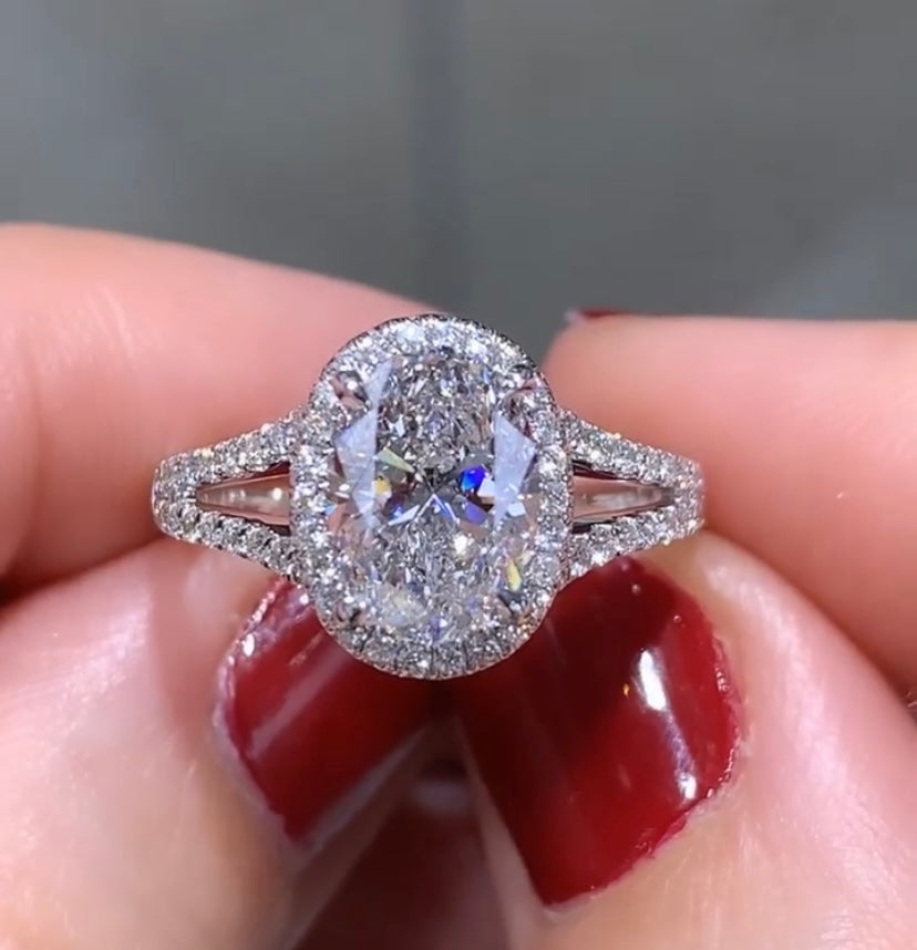 Ladies Ovalcut Custom Made Diamond Engagement Ring HANIKEN JEWELERS