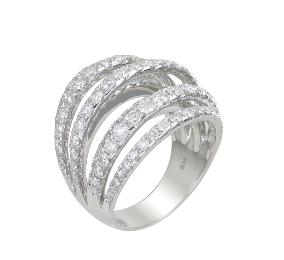 2.51ct tw Diamond Overlap Style White Gold Fancy Ring White Gold 2.51ct tw Diamond Overlap Style White Gold Fancy Ring White Gold