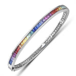 3.55ct tw Fancy Color Rainbow Sapphire Bangle Bracelet