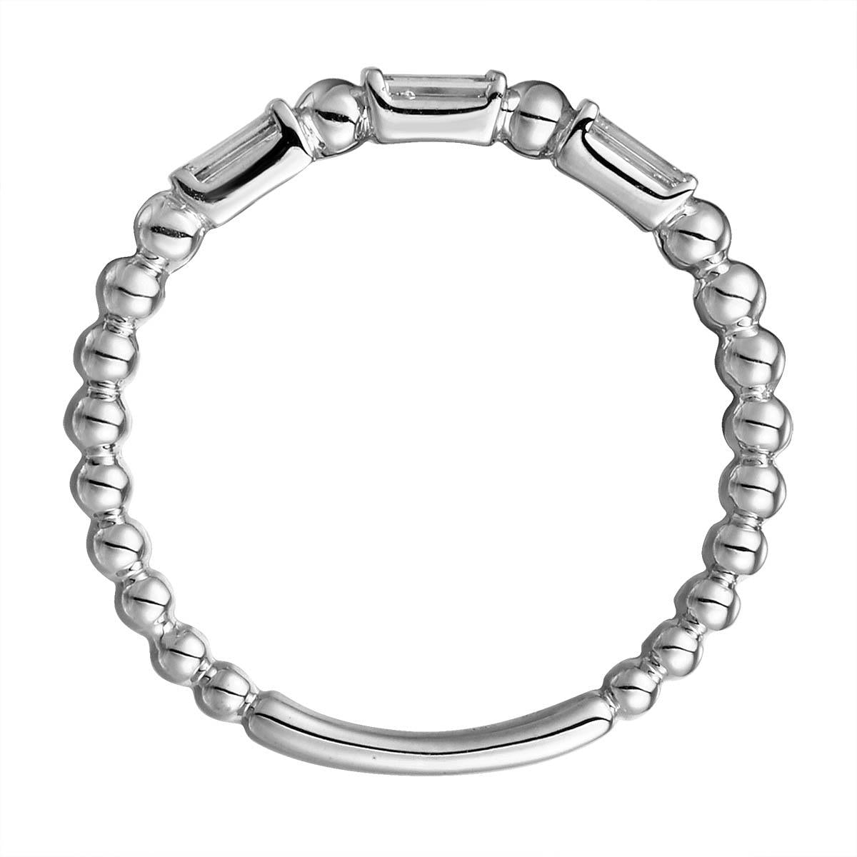 Beaded Gold And Baguette Diamond Ring HANIKEN JEWELERS NEWYORK