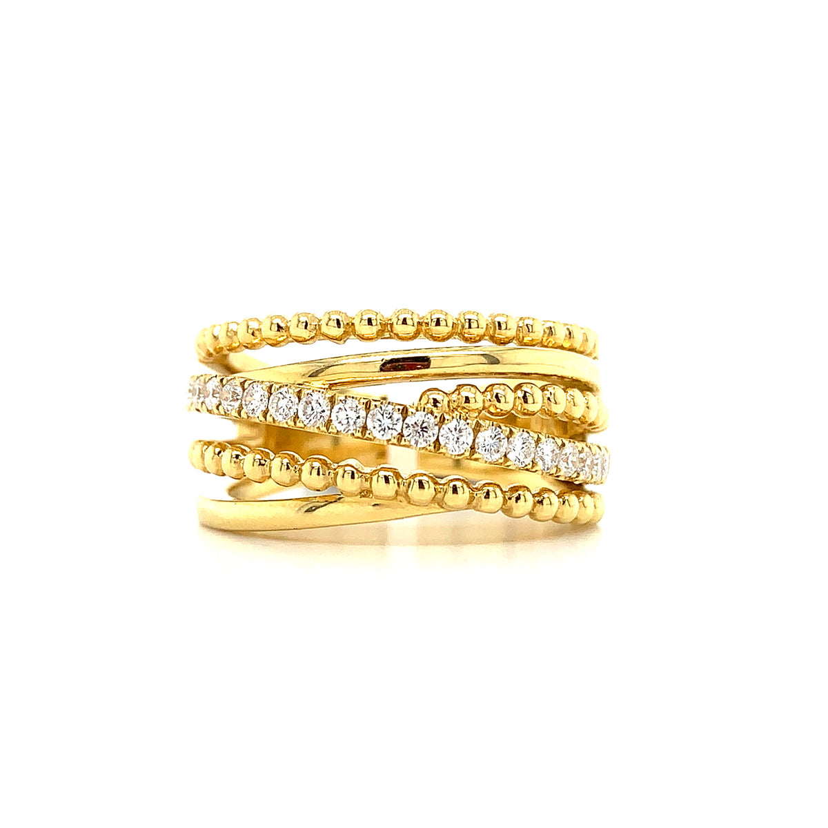 0.30ctw Diamond & Gold Multiple Layer Ring HANIKEN JEWELERS NEWYORK