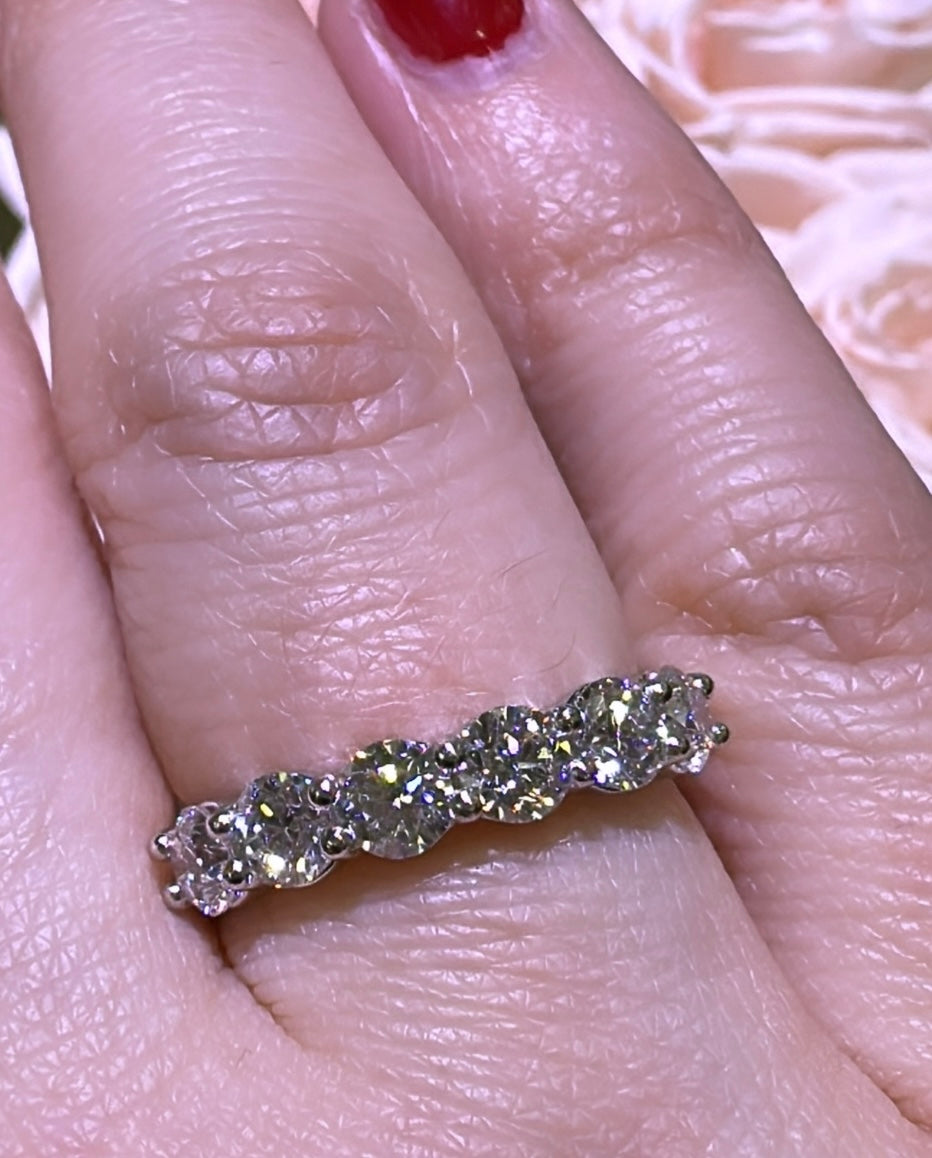 GIA certified 1.43ct t.w. Four Six Stone Diamond Ring