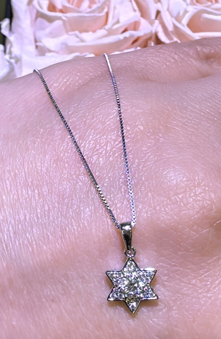 Diamond Small Star of David Pendant Necklace