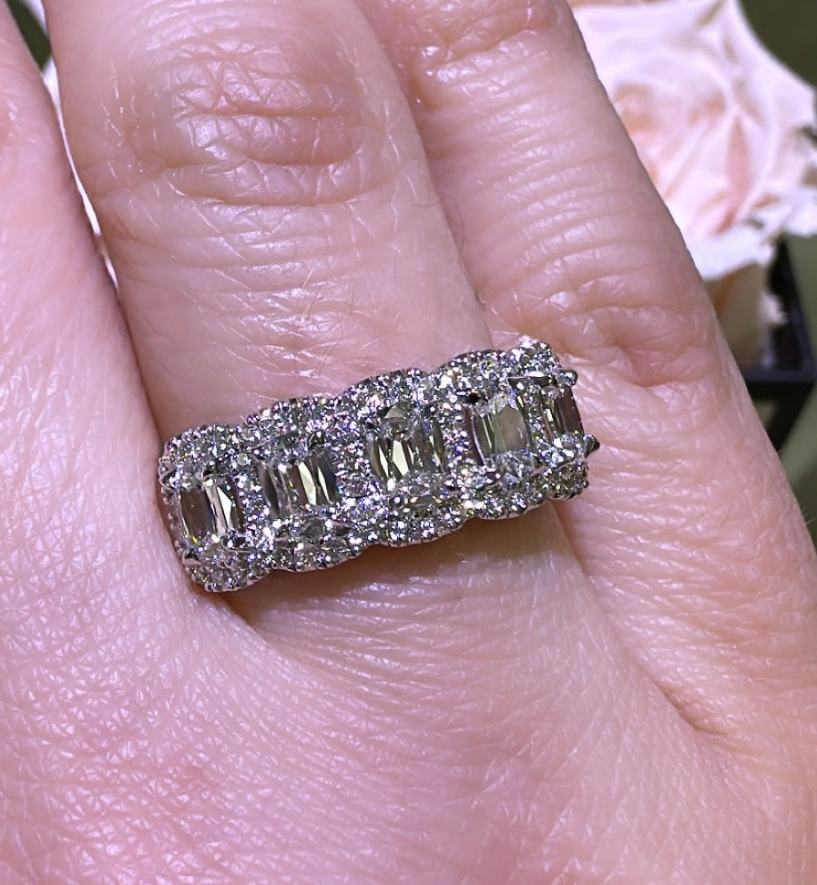 1.48ct tw Diamond Cushion Cut Five Stone Anniversary Ring