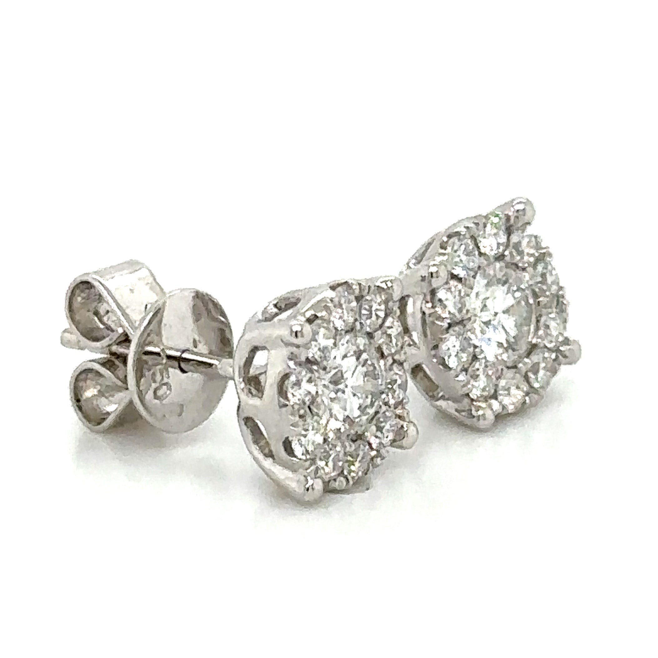 Diamond Cluster Invisible -set Stud Earrings 0.85ct tw