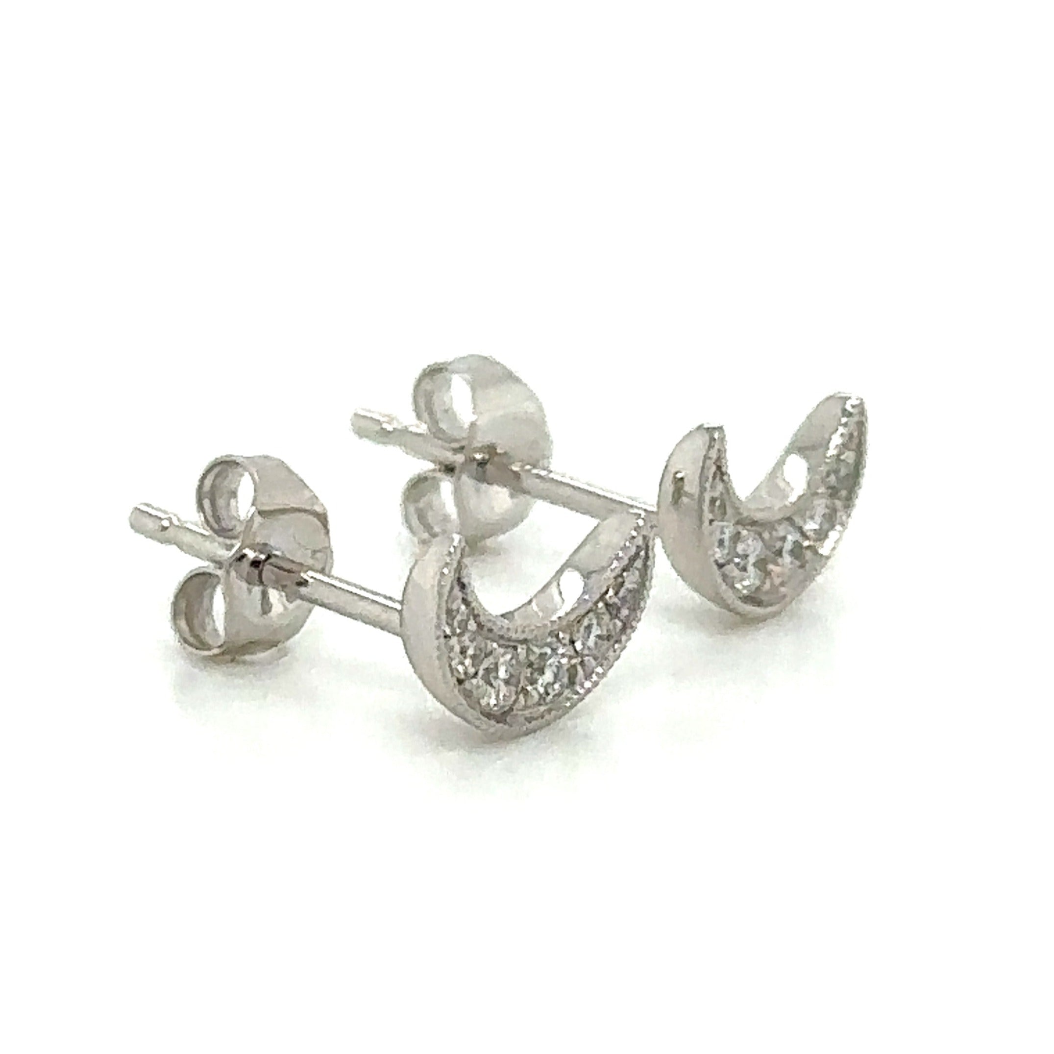 0.12ct tw Diamond Moon Earrings