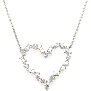 1.32ct tw Diamond Mixed Shaped Heart Necklace