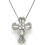 Trapezoid Diamond Cross 2.51ct tw Pendant Necklace