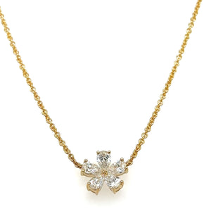 0.65CT TW Pear Shape Diamond Pendant Necklace