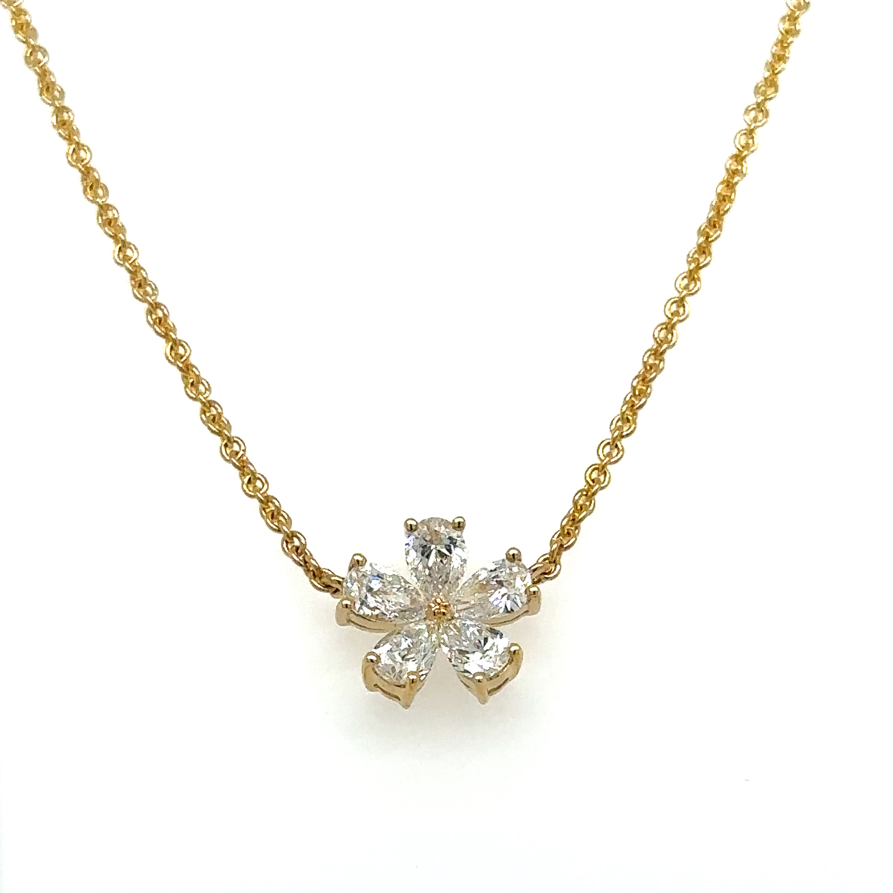 0.65CT TW Pear Shape Diamond Pendant Necklace