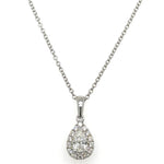 0.28ct tw Pear Shape Halo Diamond Pendant Necklace