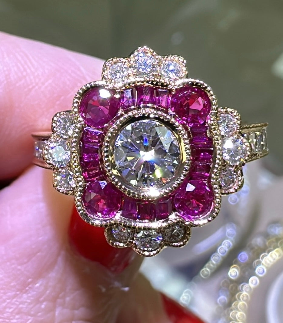 Diamond And Ruby GIA Certified Ring