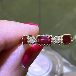 Ruby And Diamond Celebration Stackable Ring