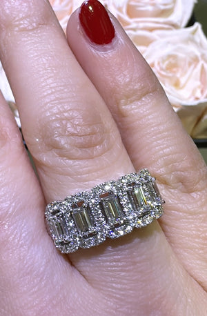 Five Stone 1.29ct tw Baguette-cut Anniversary Wedding Diamond Ring