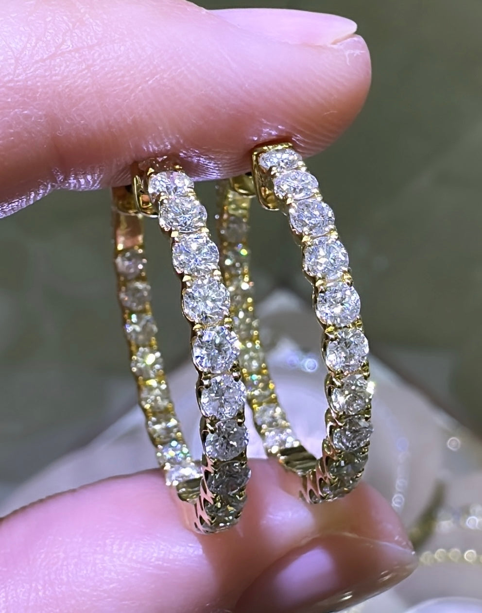 Diamond Inside-out Hoop Earrings 2.59ct tw