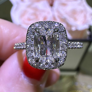 GIA Certified 1.29carat Henri Daussi Cushion-cut Engagement Anniversary Ring