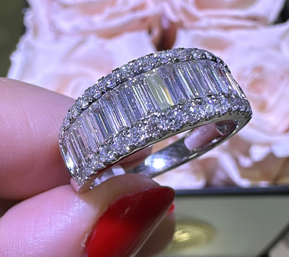 Baguette and Round Cut Diamond Ring 1.46ct tw