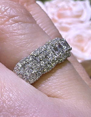 1.64ct tw Diamond Cushion Cut Five Stone Anniversary Ring