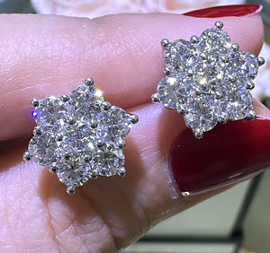 3.33carat Diamond Flower Stud Earrings