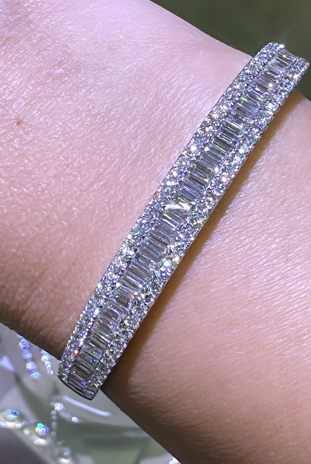 3.97ct tw Diamond White Gold Bangle Bracelet