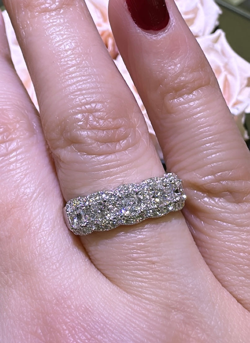 1.25ct tw Diamond Cushion Cut Five Stone Anniversary Ring