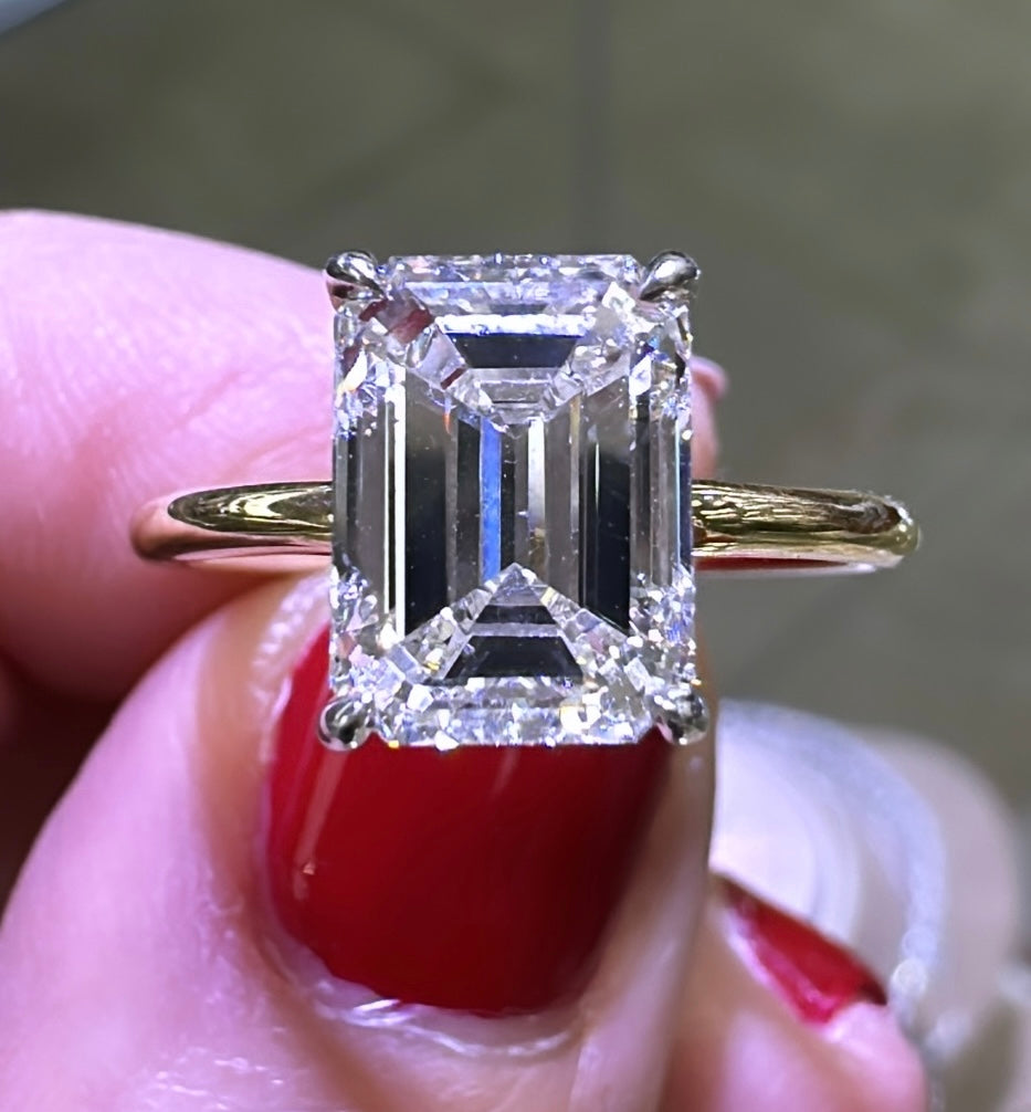 Carat Emerald Cut Diamond Ring Stone Emerald Cut Diamond Ring W