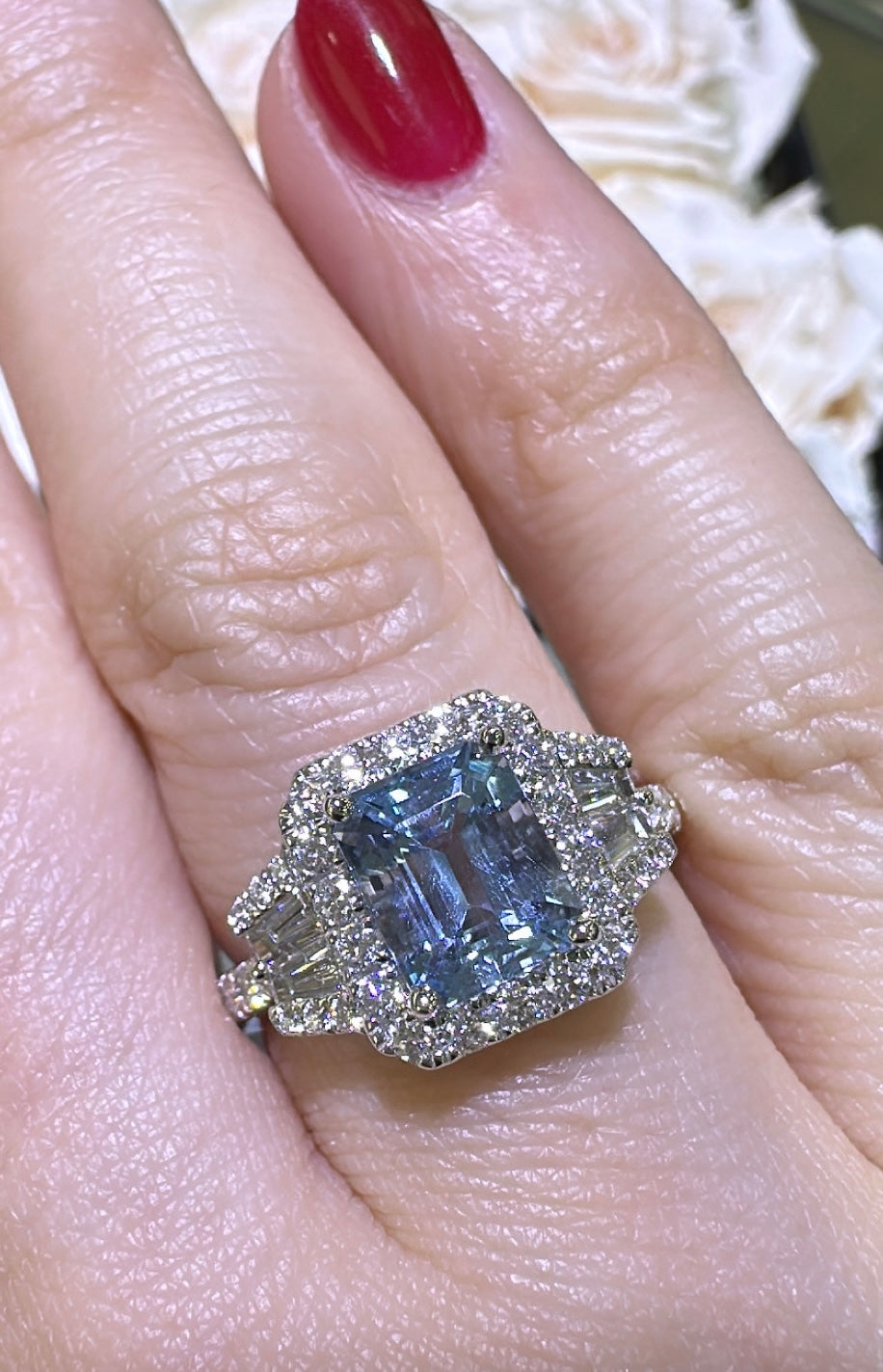 2.45carat Aquamarine & Diamond Cocktail Ring