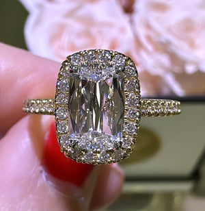 GIA Certified 1.51carat Henri Daussi Cushion-cut Engagement Anniversary Ring