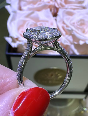 GIA Certified 2.59carat Henri Daussi Cushion-cut Engagement Anniversary Ring