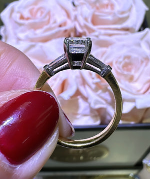EGL Certified 1.60carat Emerald Cut Diamond Engagement Ring