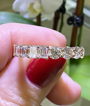 Mixed-Shape Round & Emerald-Cut 1.39ct tw Diamond Ring