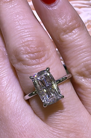 GIA Certified 2.18carat Henri Daussi Cushion-cut Engagement Anniversary Ring