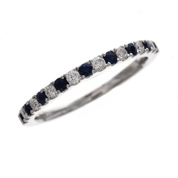 Blue Sapphire & Diamond Alternating Ring