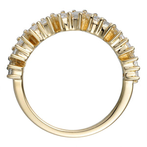 White Gold & Baguette Off Center Diamond Ring
