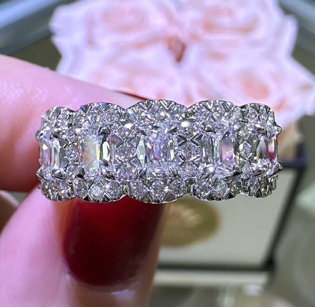 Henri Daussi Designer Most desired 1.14carat Diamond Five Stone Anniversary Band Ring