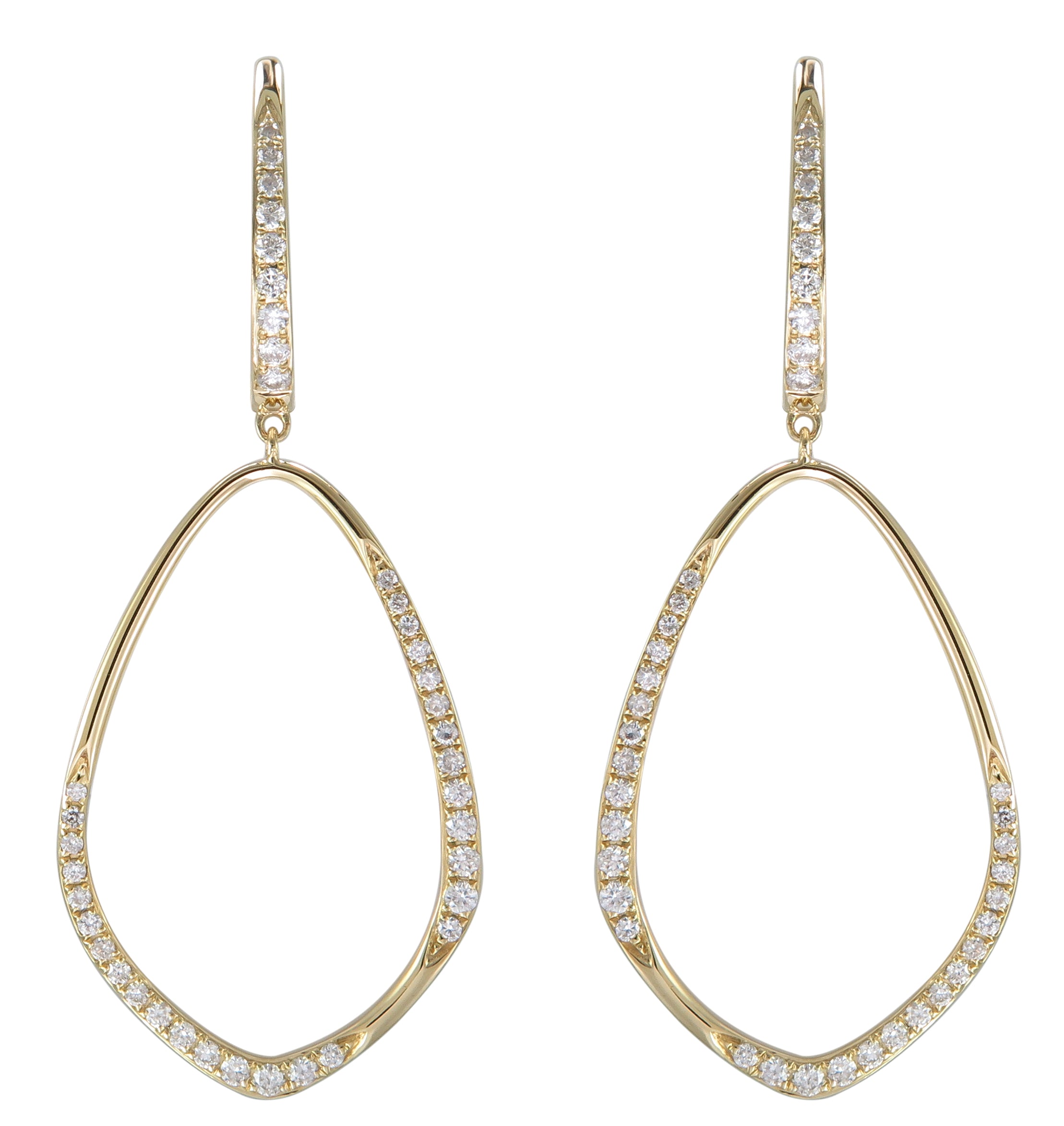 0.64ct tw Oval Drop Dangling Diamond Statement Earrings