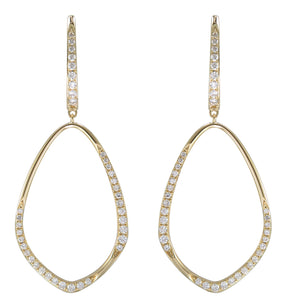 0.64ct tw Oval Drop Dangling Diamond Statement Earrings