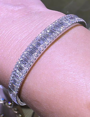 3.97ct tw Diamond White Gold Bangle Bracelet