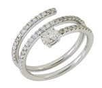 0.51ct tw Triple Spiral with Oval-cut Diamond Wrap Ring