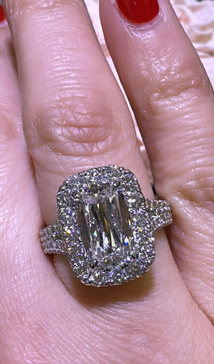 GIA Certified 3.24carat Henri Daussi Cushion-cut Engagement Anniversary Ring