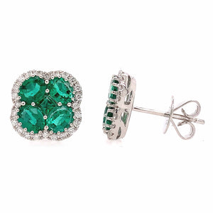 Emerald Natural Diamond earring Van Cleef Style Cartier lovers 