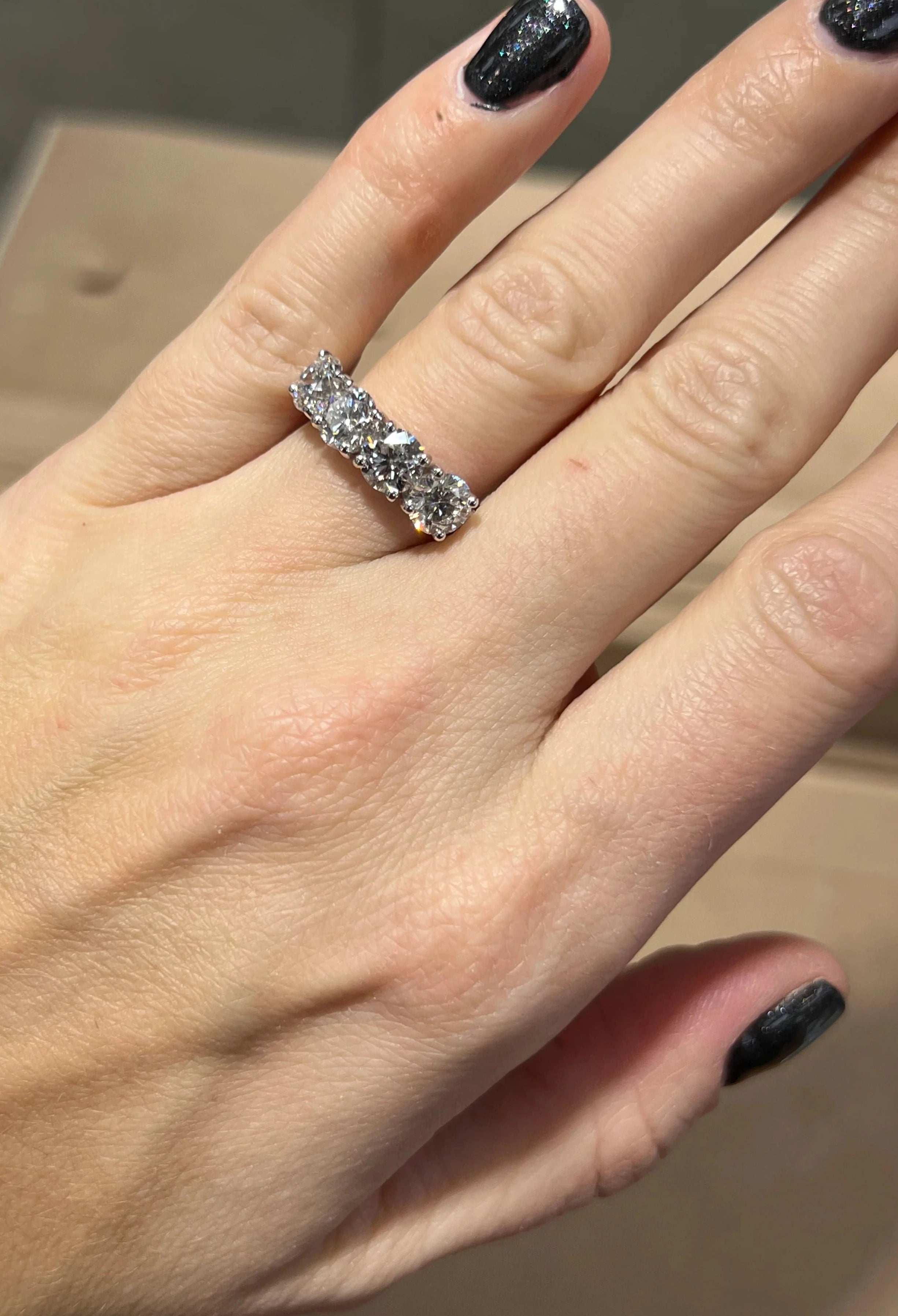 Purchase a 14K White Gold 4 CT Black Kite Diamond Ring for Her Today!