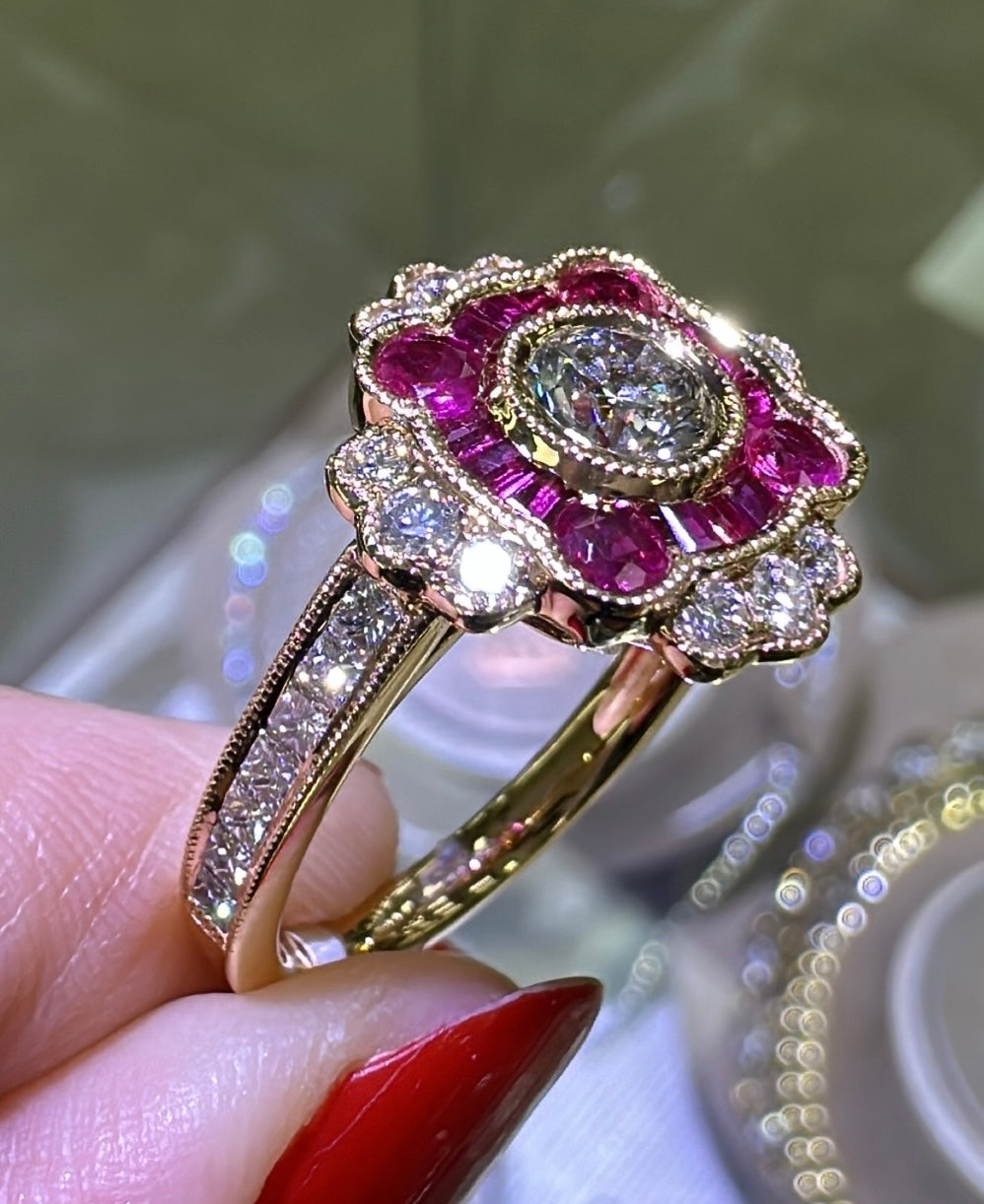 Diamond And Ruby GIA Certified Ring