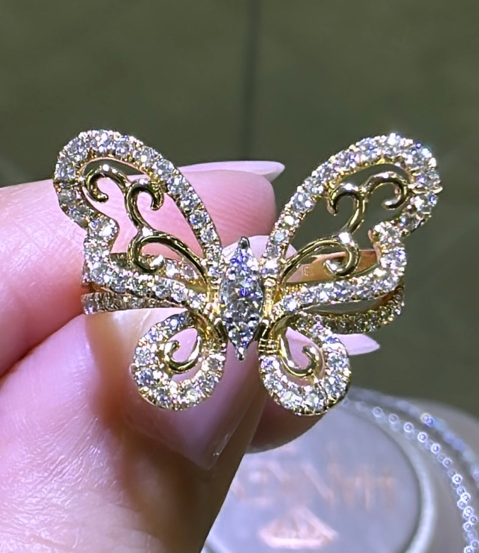 Butterfly Diamond Right Hand Ring 0.68cts