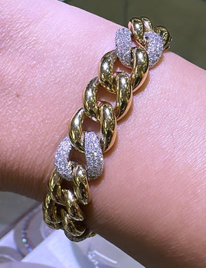 Diamond 2.74CT T.W. Cuban Link Bracelet Gold