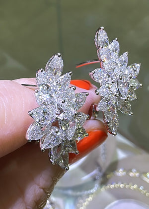 Spectacular Marquise & Pear Shape Diamond Fancy Earrings 6.23ct t.w.