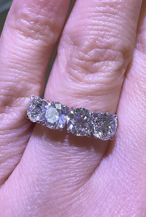 GIA certified 2.80ct t.w. Four 4 Stone Diamond Ring