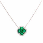 1.62ct tw Green Emerald and Diamond Pendant Necklace