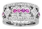 Pink Sapphire And Diamond Fligre Ring